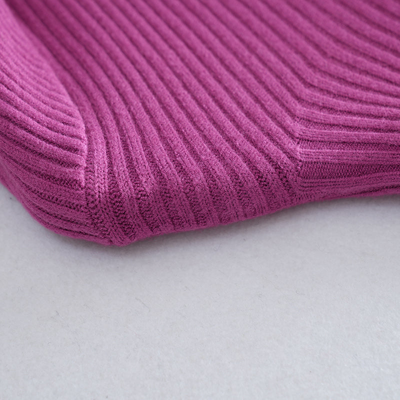 Großhandels-Pulloverkleid aus Rippstrick für Damen | Stehkragen | Figurbetont | Kundenspezifischer OEM/ODM | Herbst-Wintermode | 10+ Farben | S-3XL
