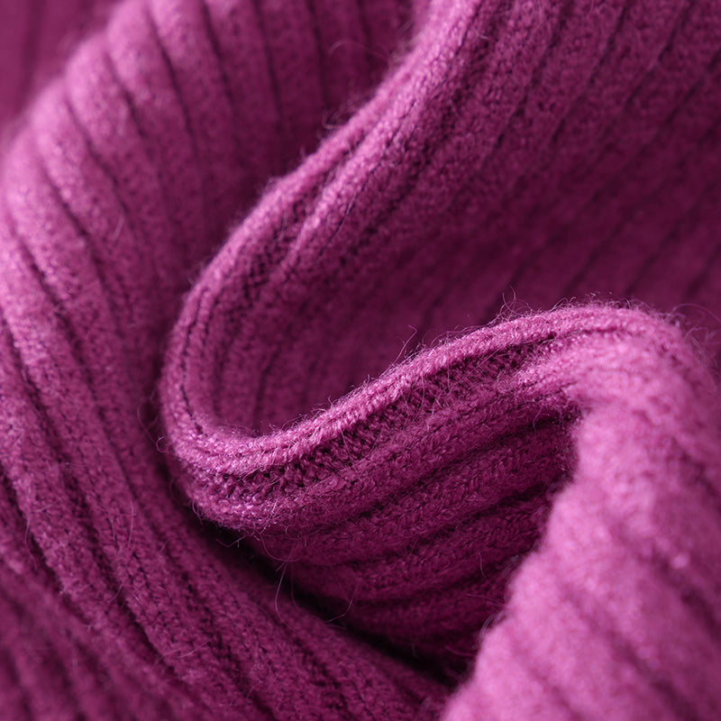 Großhandels-Pulloverkleid aus Rippstrick für Damen | Stehkragen | Figurbetont | Kundenspezifischer OEM/ODM | Herbst-Wintermode | 10+ Farben | S-3XL