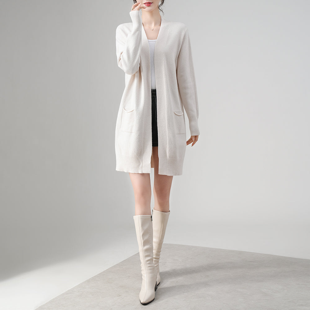 Maßgefertigter langer Strickcardigan für Damen – Direkt ab Werk | Eleganter Oversize-Pullovermantel