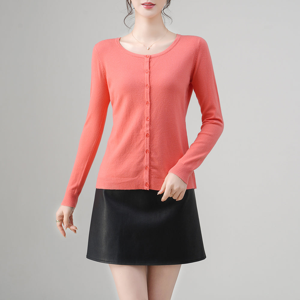 Women’s Slim Fit Button Down Cotton Cardigan | Custom Knitwear Manufacturer