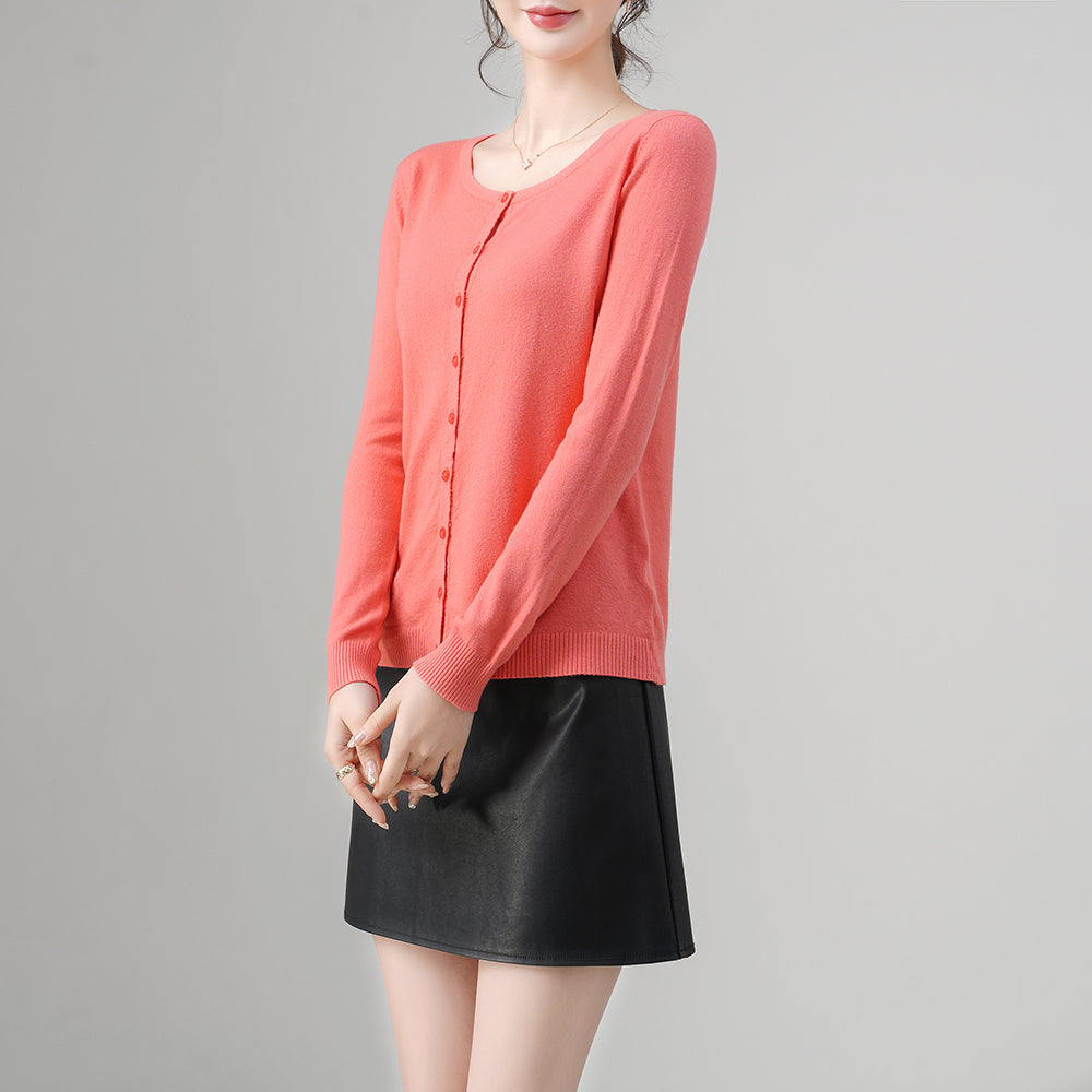 Women’s Slim Fit Button Down Cotton Cardigan | Custom Knitwear Manufacturer