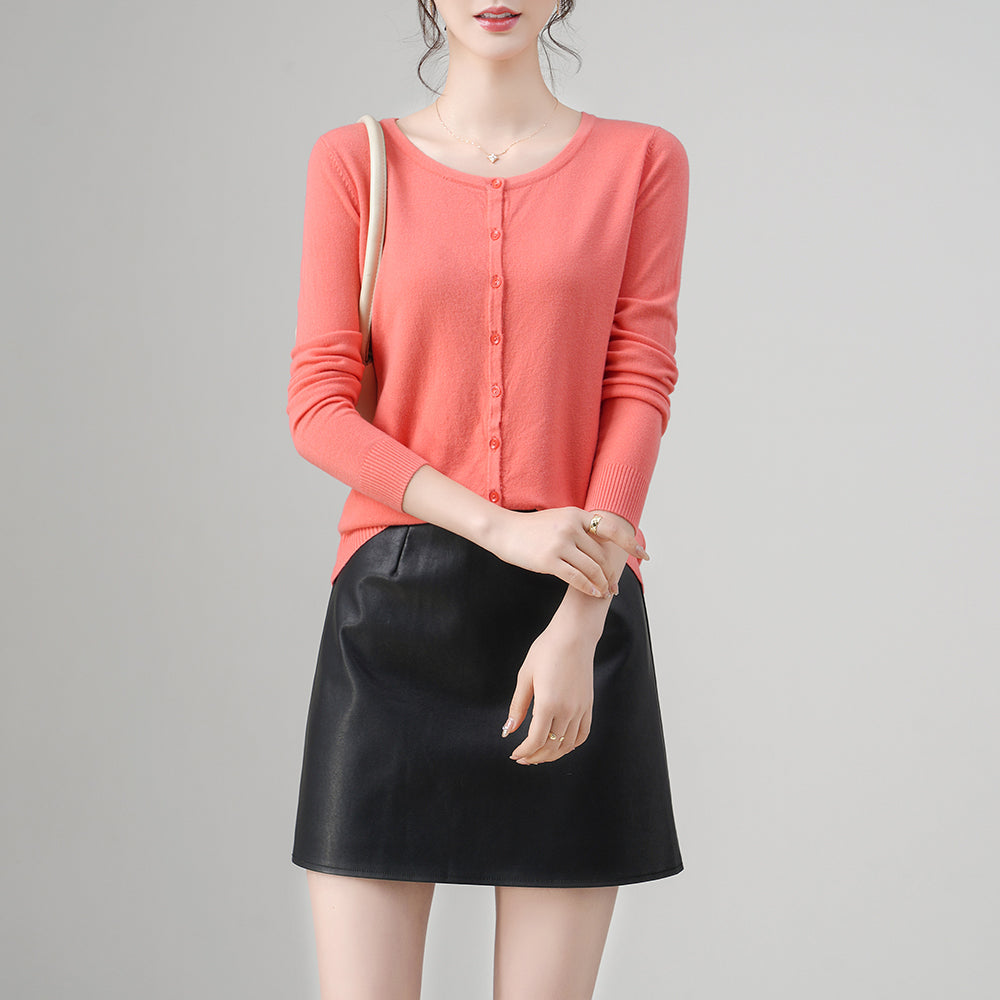 Women’s Slim Fit Button Down Cotton Cardigan | Custom Knitwear Manufacturer
