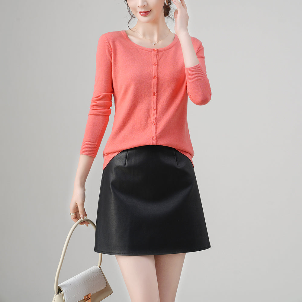 Women’s Slim Fit Button Down Cotton Cardigan | Custom Knitwear Manufacturer