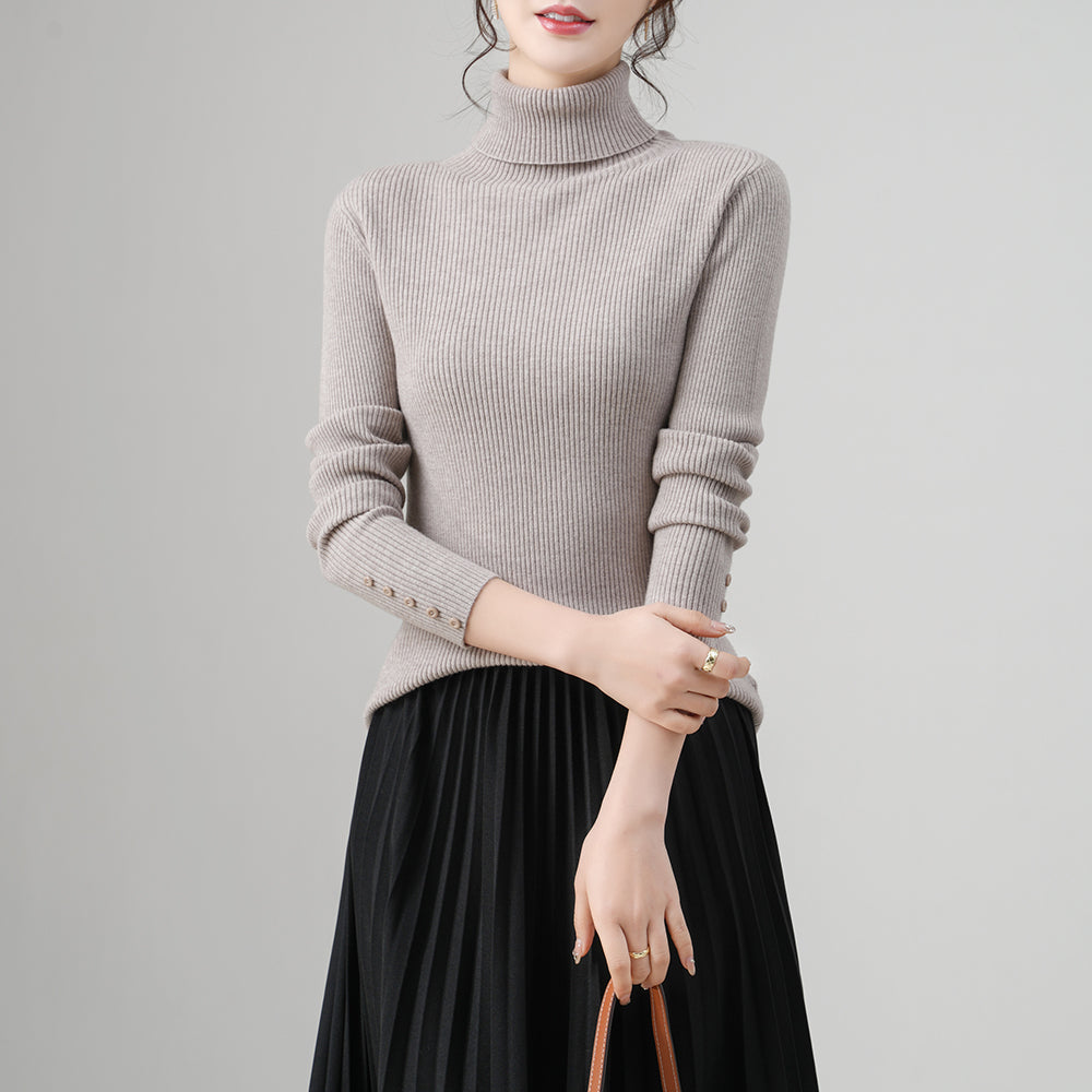 Women’s Turtleneck Sweater | Slim Fit Ribbed Knit Top | Basic Pullover | Factory Direct Wholesale