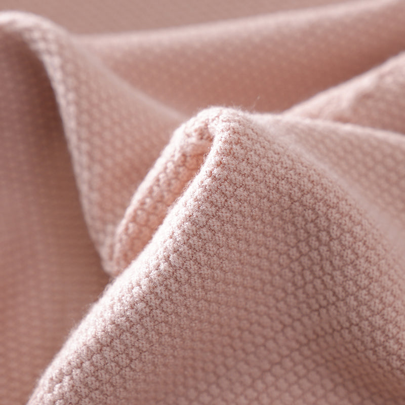 Suéter de punto suelto para mujer, con textura, cuello redondo, rosa claro y mangas raglán