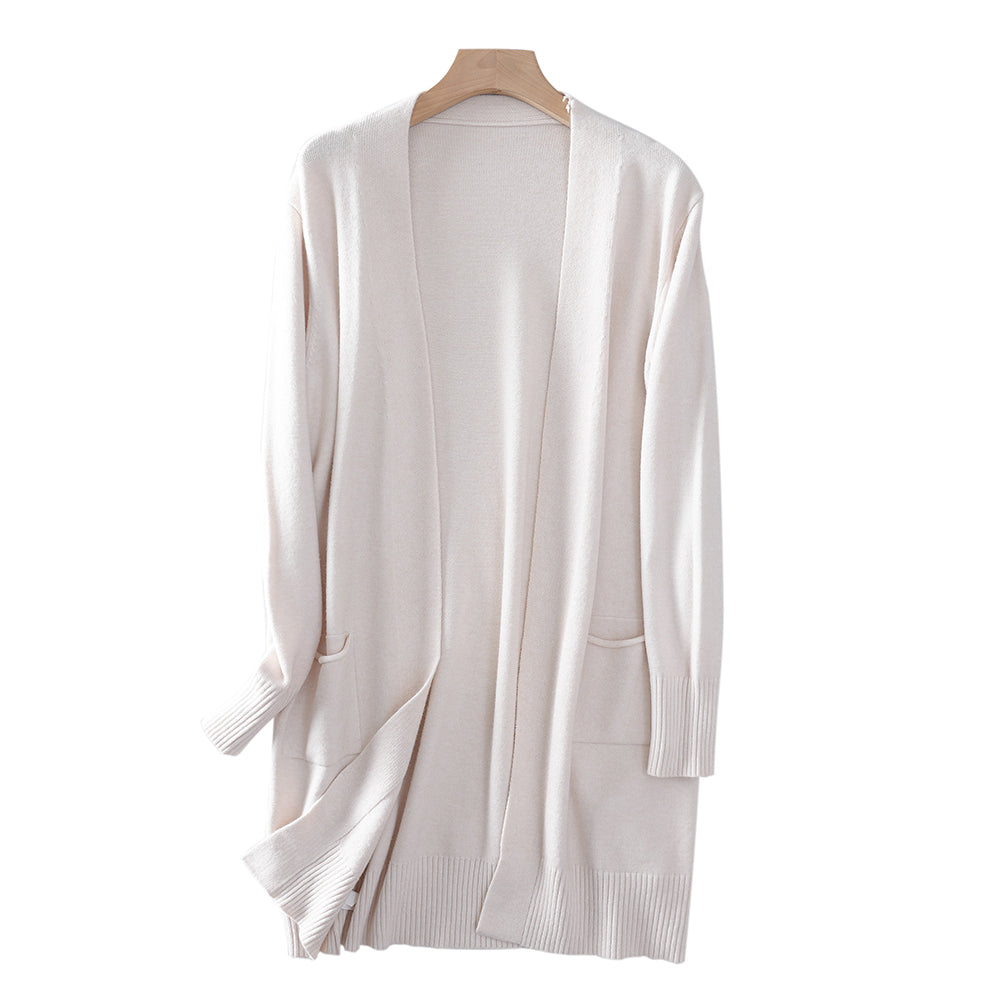 Maßgefertigter langer Strickcardigan für Damen – Direkt ab Werk | Eleganter Oversize-Pullovermantel