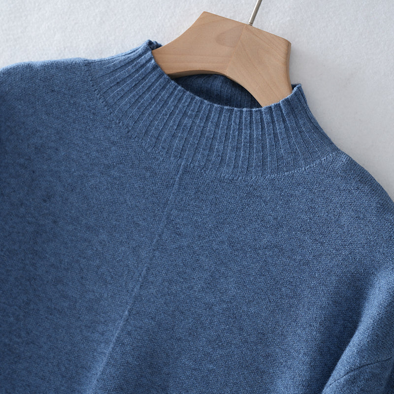 Vestido largo de punto con cuello alto al por mayor: jersey holgado y cálido con bolsillos | Colección de invierno para mujer