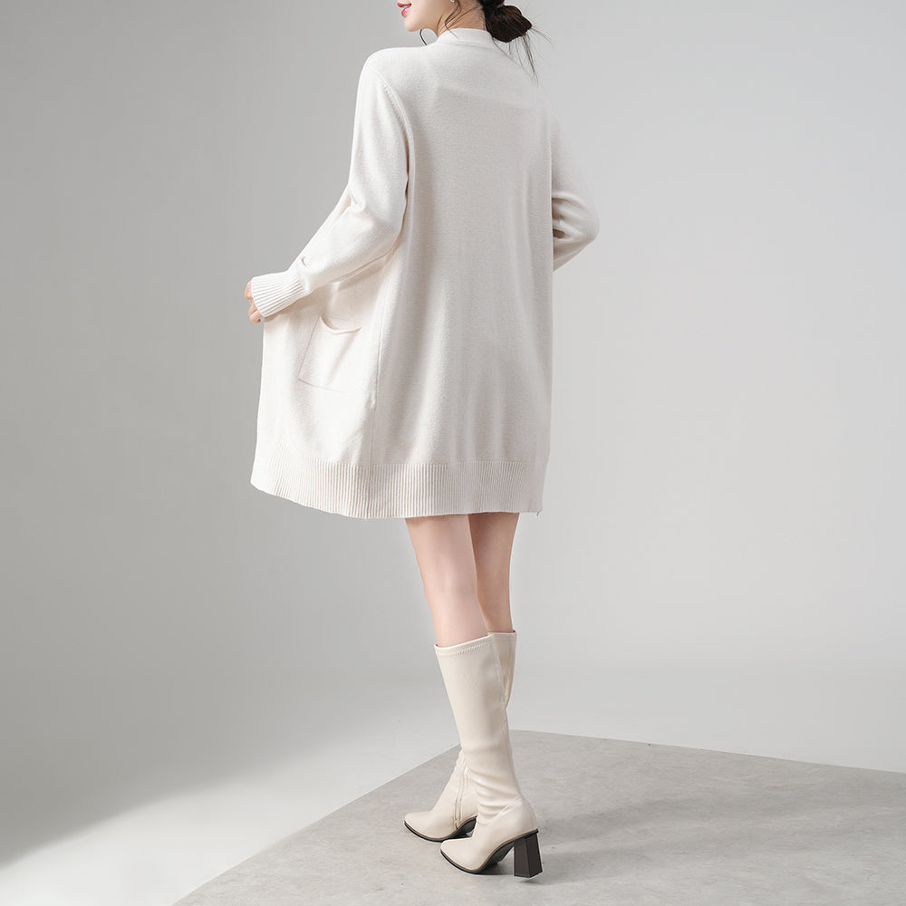 Cárdigan largo de punto personalizado para mujer – Directo de fábrica | Elegante abrigo tipo suéter extragrande