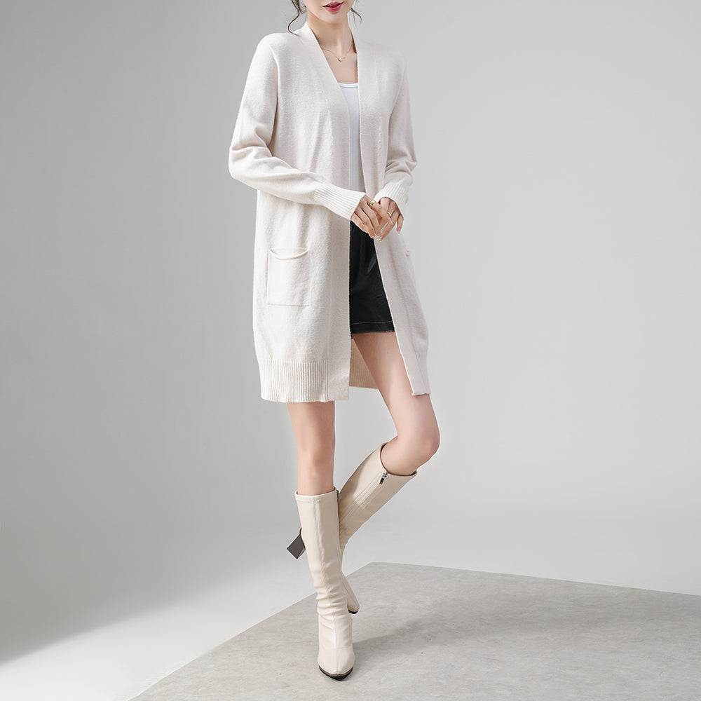 Cárdigan largo de punto personalizado para mujer – Directo de fábrica | Elegante abrigo tipo suéter extragrande