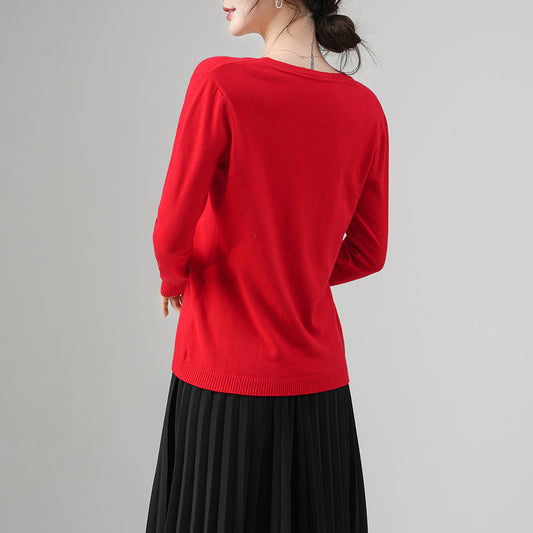 Cárdigan de cuello en V acanalado para mujer | Suéter ajustado con botones | Top de punto informal | Venta al por mayor y personalización de fábrica