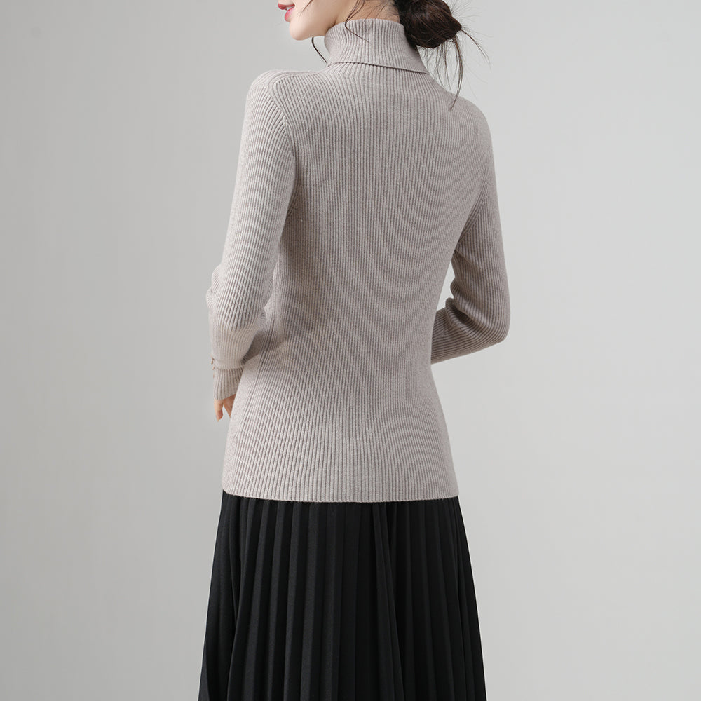 Women’s Turtleneck Sweater | Slim Fit Ribbed Knit Top | Basic Pullover | Factory Direct Wholesale