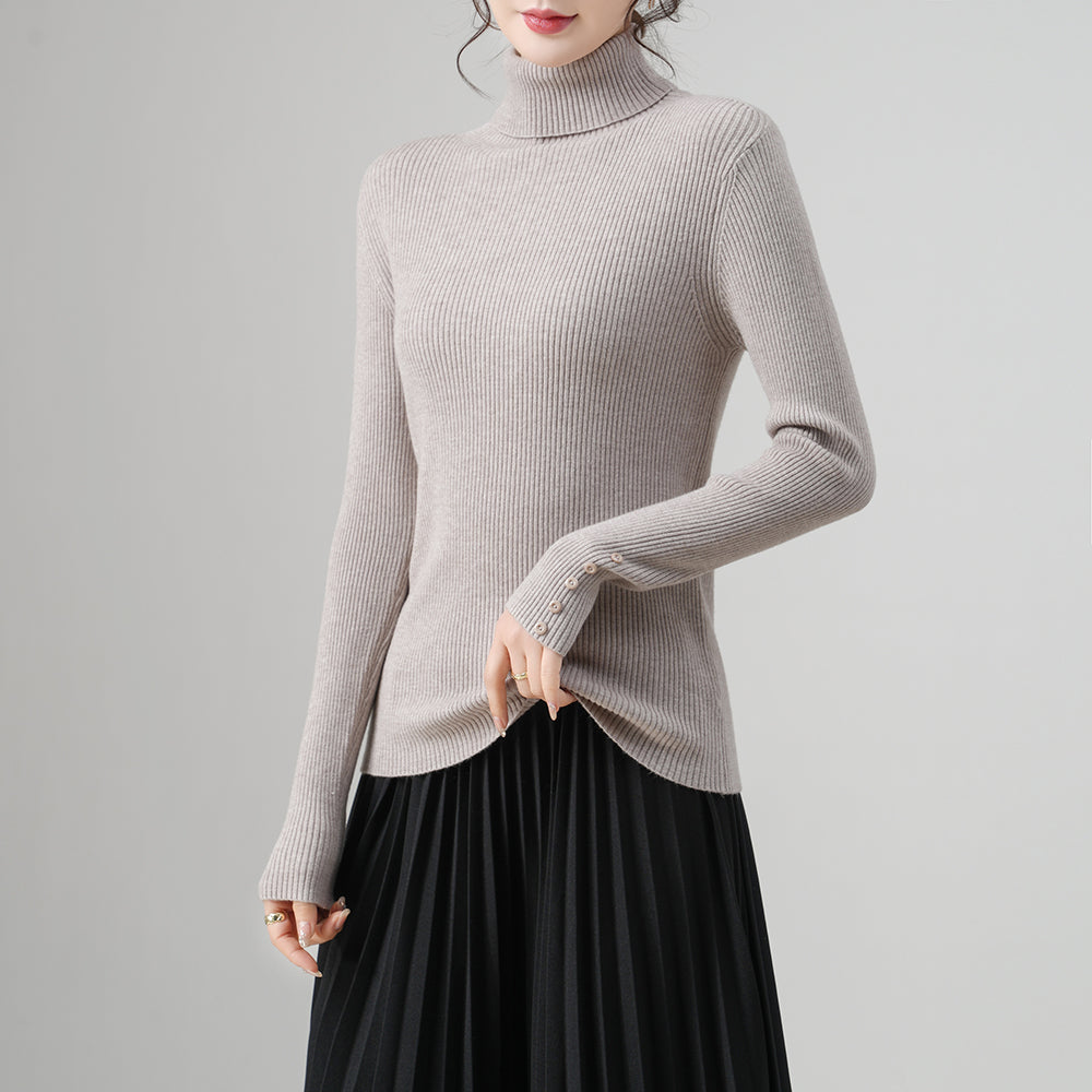 Women’s Turtleneck Sweater | Slim Fit Ribbed Knit Top | Basic Pullover | Factory Direct Wholesale