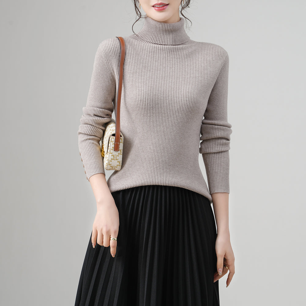 Women’s Turtleneck Sweater | Slim Fit Ribbed Knit Top | Basic Pullover | Factory Direct Wholesale