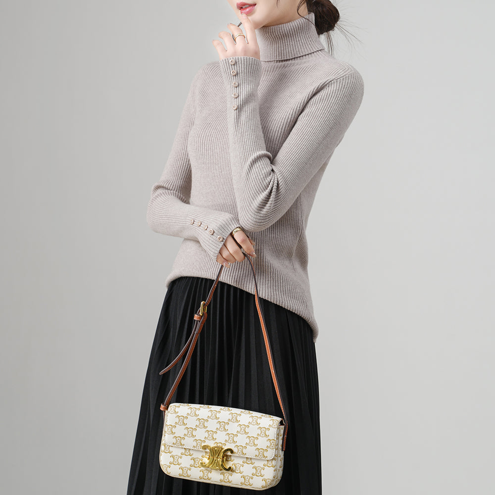 Women’s Turtleneck Sweater | Slim Fit Ribbed Knit Top | Basic Pullover | Factory Direct Wholesale