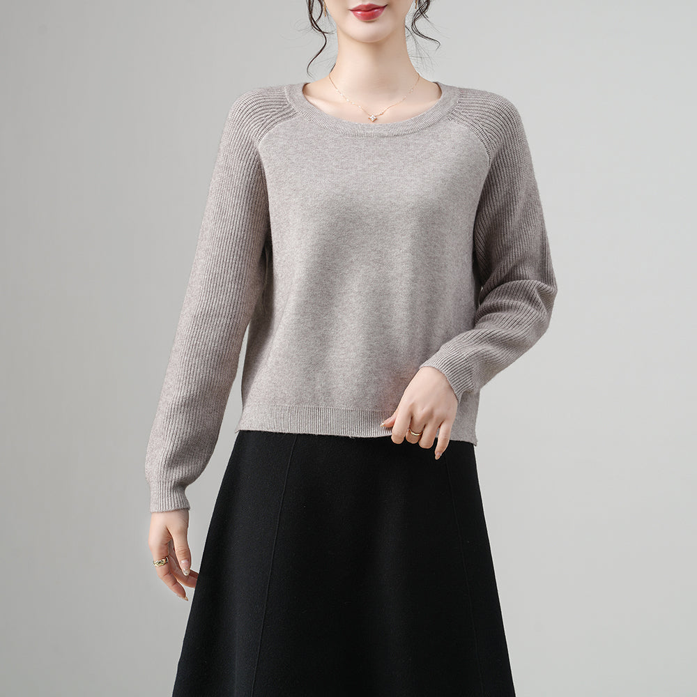 Suéter de punto de cuello redondo para mujer, personalizado al por mayor | Opciones multicolor | Compatible con OEM/ODM