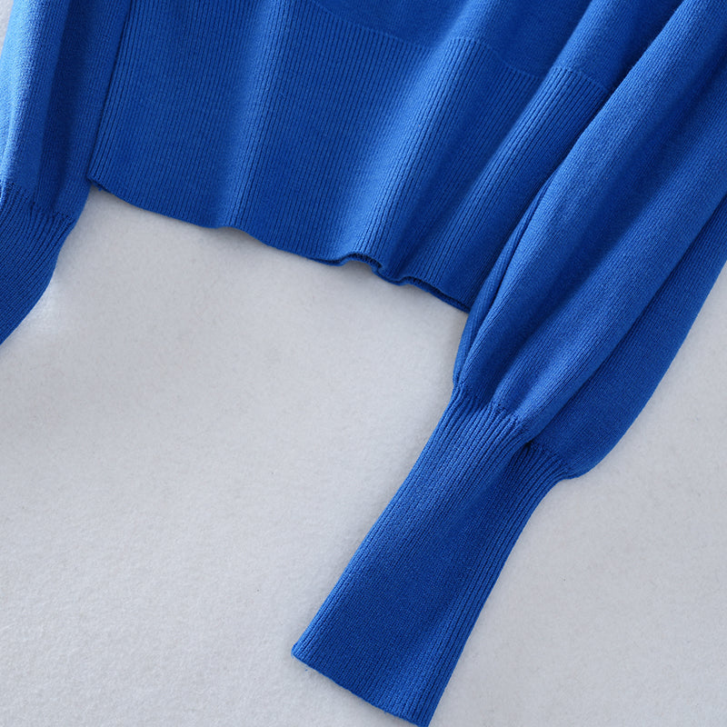 Wholesale Women's Knit Sweater – Puff Sleeve Chain Detail Keyhole Top | Fall Winter Fashion