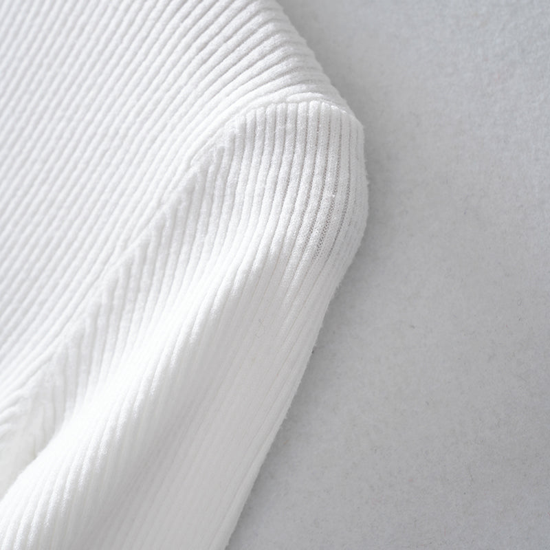 Suéter acanalado de manga corta y cuello redondo para mujer, personalizado, tejido de punto suave al tacto, para pedidos al por mayor | OEM ODM disponible