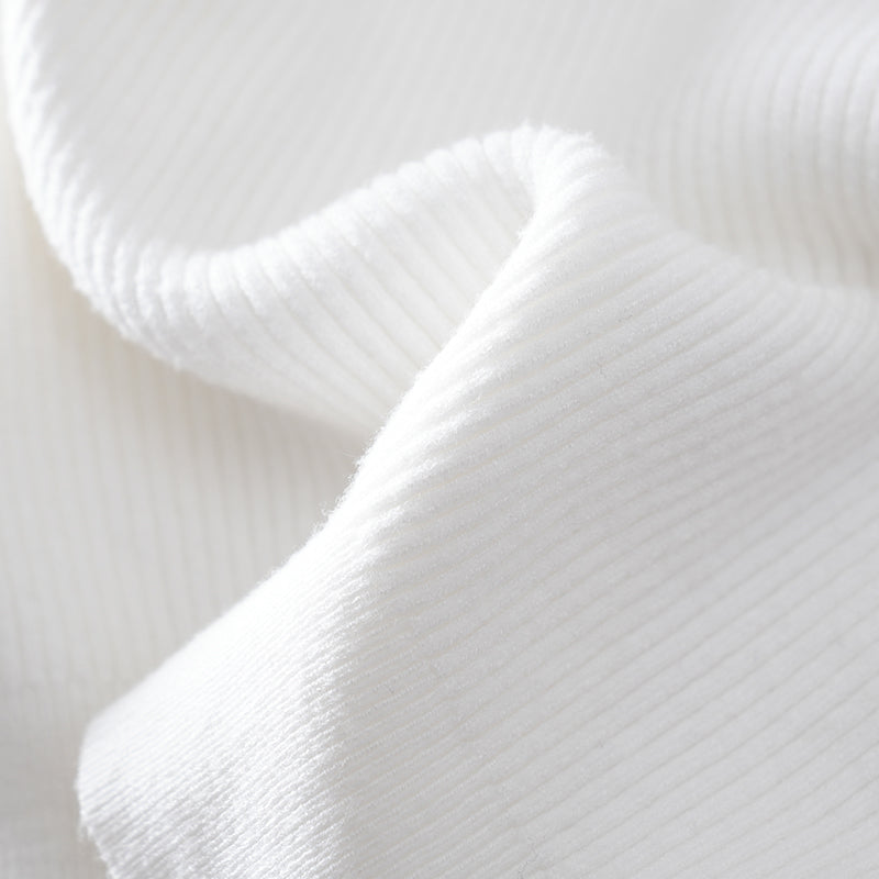 Suéter acanalado de manga corta y cuello redondo para mujer, personalizado, tejido de punto suave al tacto, para pedidos al por mayor | OEM ODM disponible