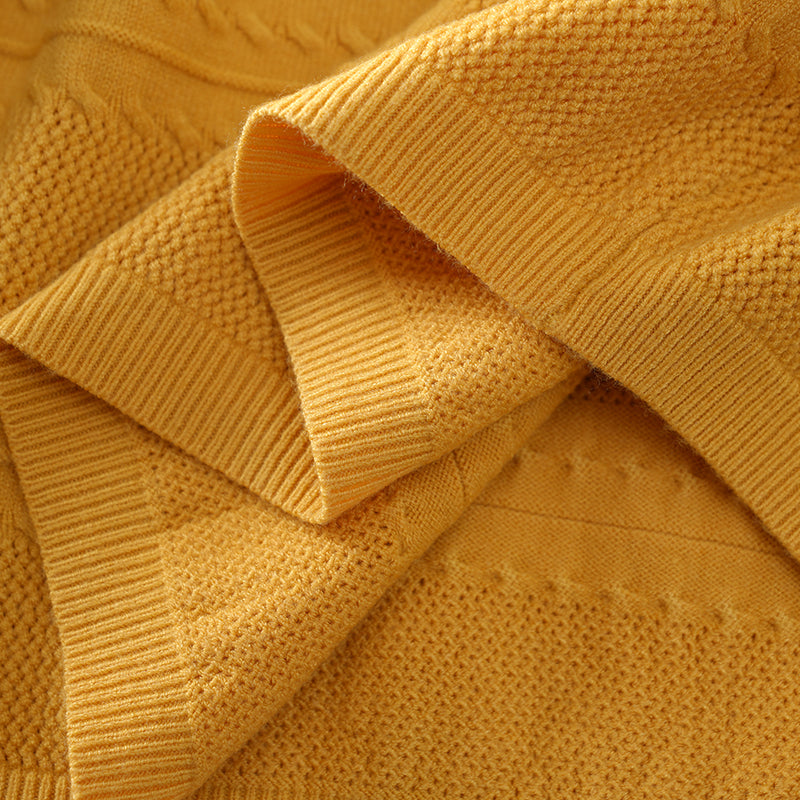 Loose Casual Round Neck Women’s Knit Sweater with Yellow – Fashion Wholesale for Brands | Customizable Design